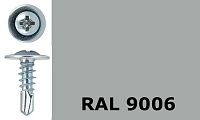 Саморез-клоп с буром 4,2х38 окрашенный, RAL 9006 (бело-алюминиевый)